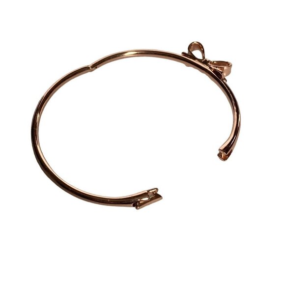 Kate Spade Ready Set Bow Rose Gold Bracelet Dust Bag Preppy Minimalist - Picture 5 of 7